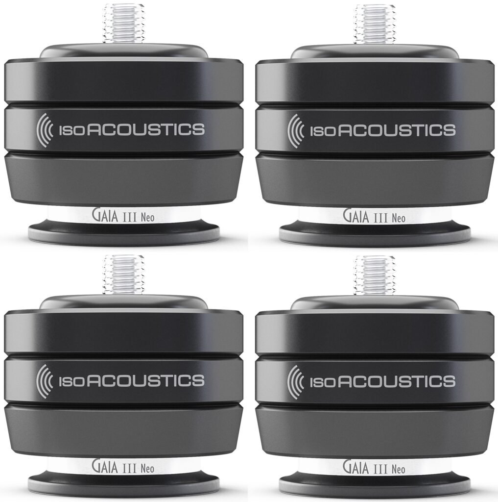 IsoAcoustics GAIA III Neo (podložky do zátěže 32kg na jeden reproduktor) - 4ks v setu; černá (1/2)