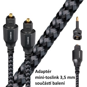 Audioquest Carbon Optilink - optický kábel Toslink (+ 3,5 mm mini adaptér)
