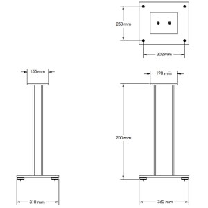 JBL STAGE FS - stojany pre regálové reproduktory STAGE 240B a 250B, výška 70 cm - čierna (14/14)